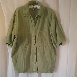 Topshop Green Button Down Shirt
